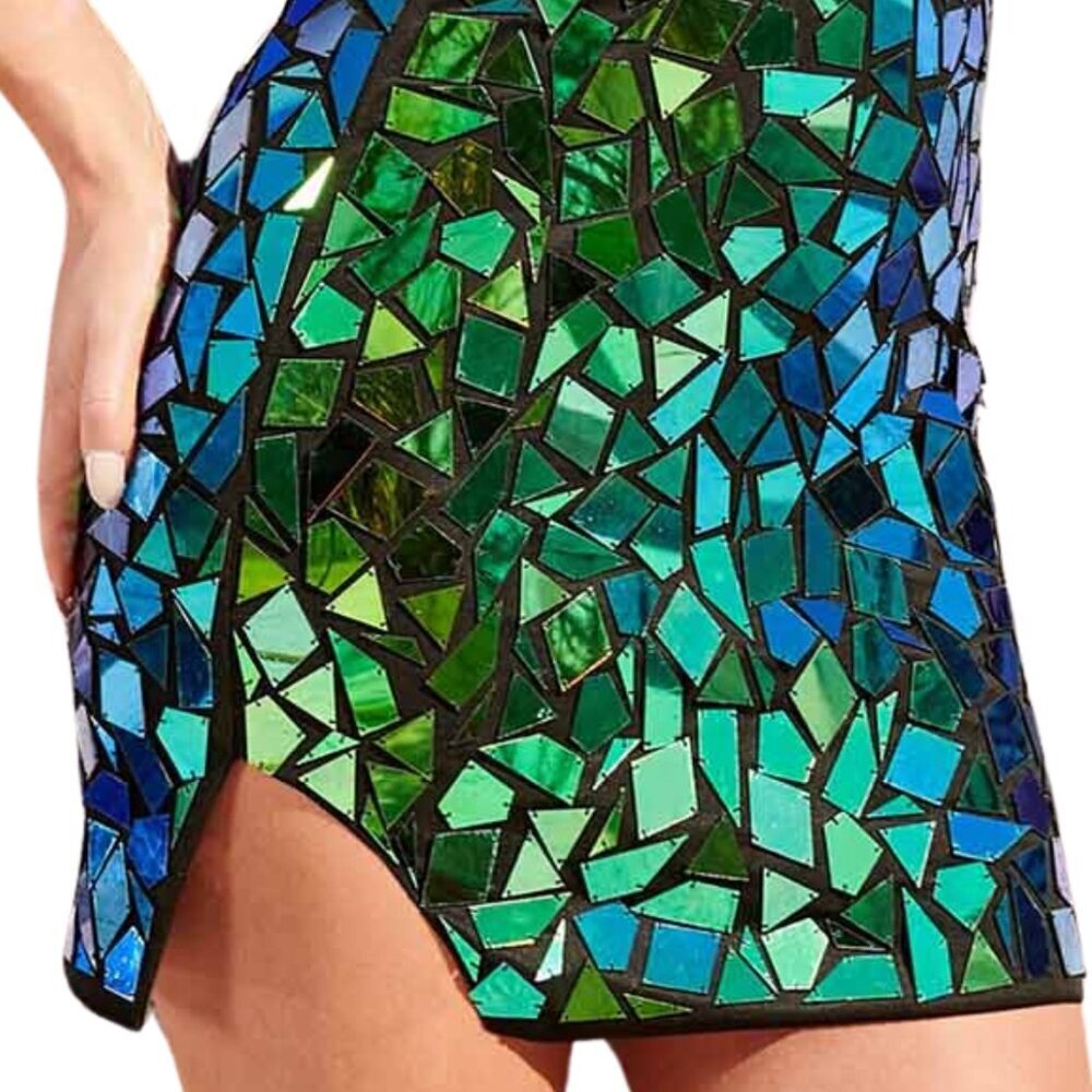 SALE NWT Rachel Allan 40258 Illusion Cutout Homecoming Dress Black Multi Size 14 - Picture 4 of 8